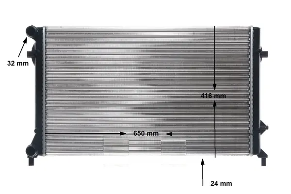 MAHLE ORIGINAL Kühler, Motorkühlung BEHR Kühlrippen mechanisch gefügt