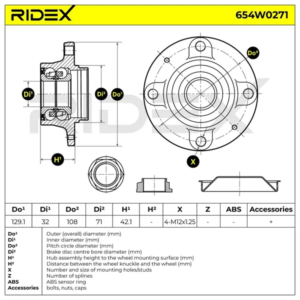 RIDEX Radlagersatz Hinterachse beidseitig
