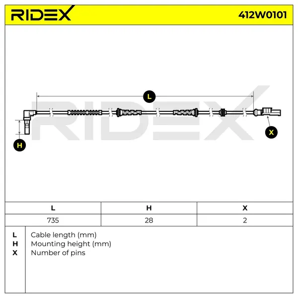 RIDEX ABS Sensor Vorderachse beidseitig