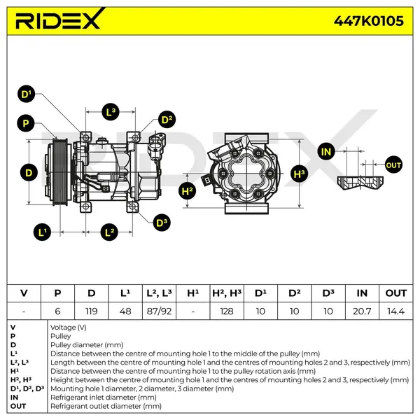 RIDEX Kompressor PAG 46